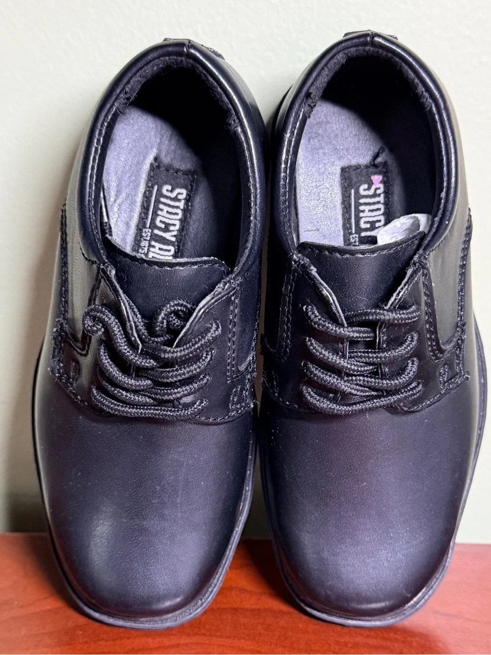 Stacy Adams Black Kids Lace-Up Dress Shoes
